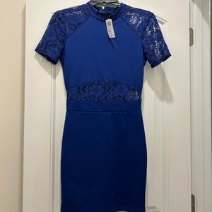 Windsor Royal Blue Lace Mini Dress